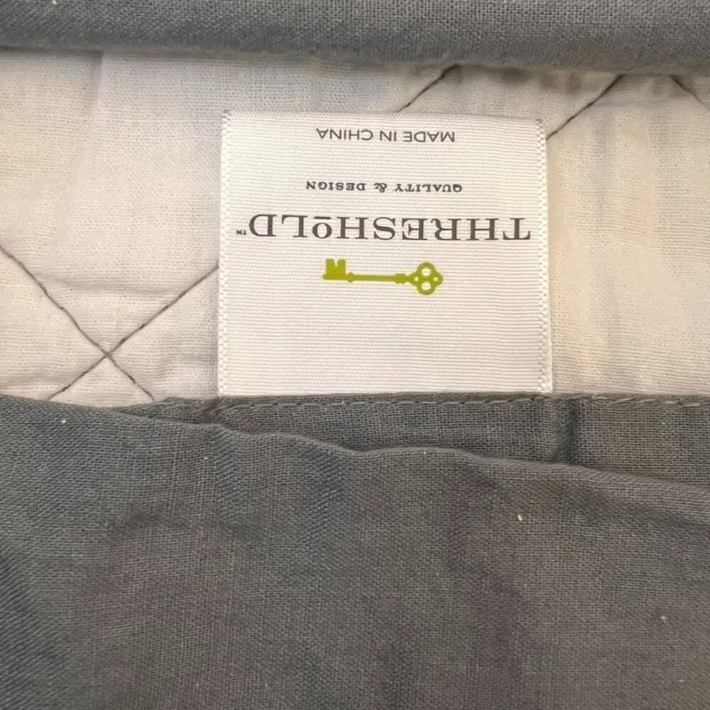 Threshold Gray Cotton Linen Blend Quilted Standard Pillow Shams Set Of 2